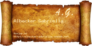 Albecker Gabriella névjegykártya